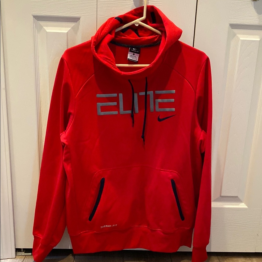Nike Red Elite Men's Therma-Fit Hoodie Large